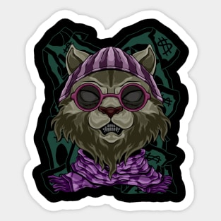 fashion cat street art Sticker